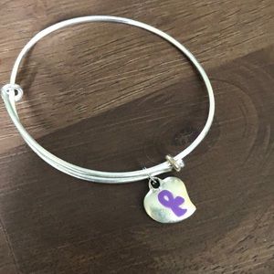💜Purple ribbon bangle bracelet💜